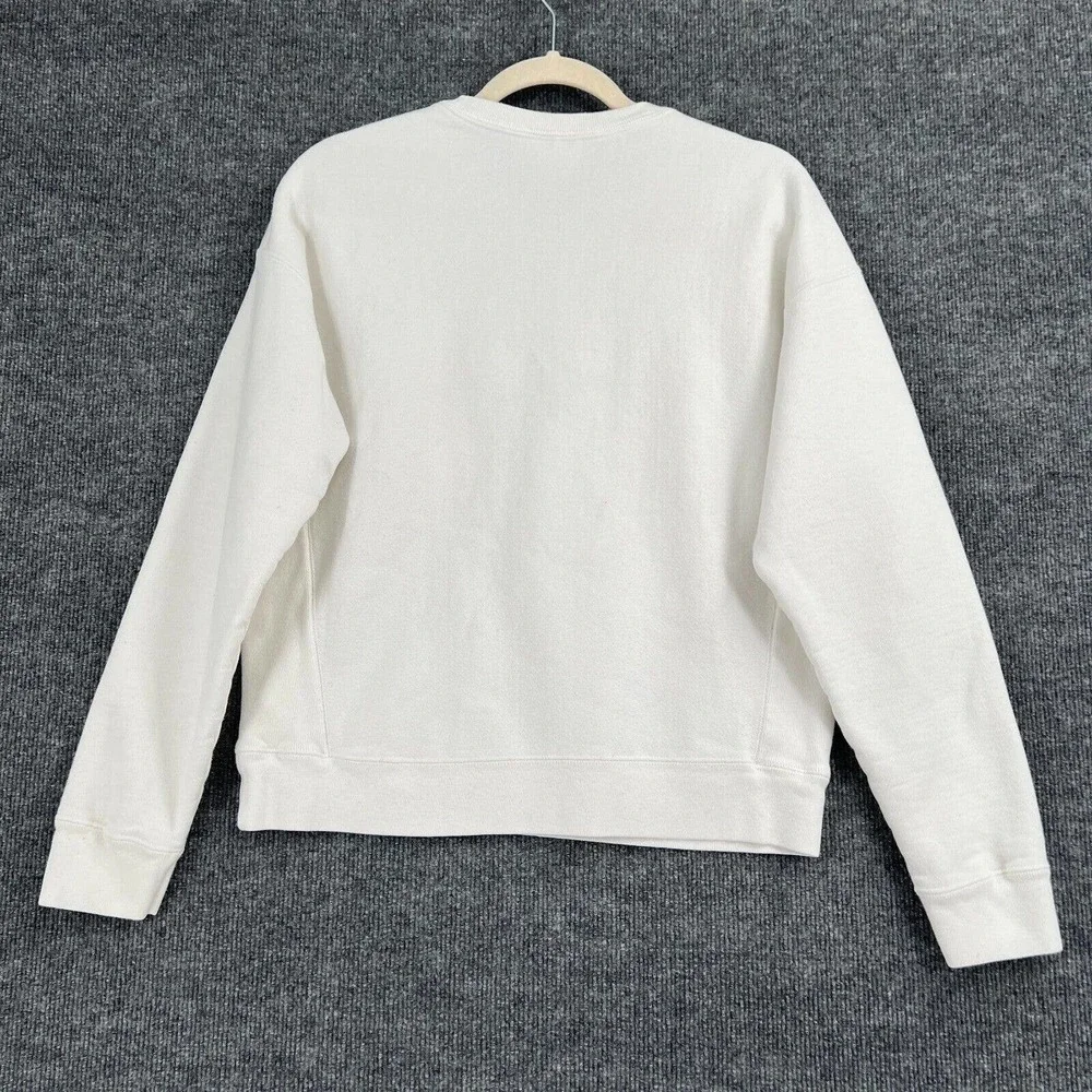 Champion Reverse Weave Sweatshirt Adult Large White Spellout Crewneck Pullover